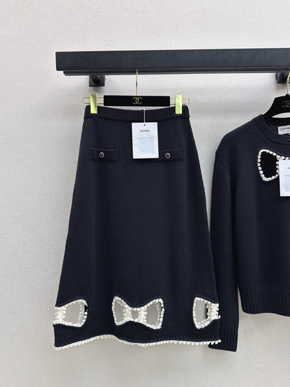 Hollow bow decoration wool set