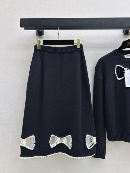 Hollow bow decoration wool set