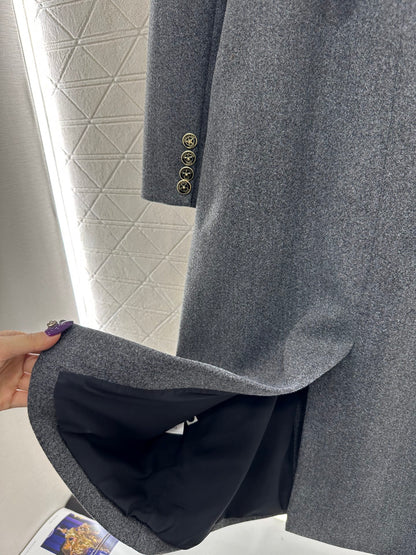 Big collar shawl long coat