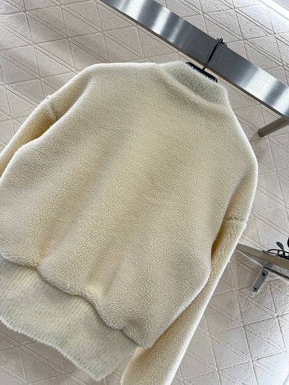 Baseball Thread Teddy Lamb Coat