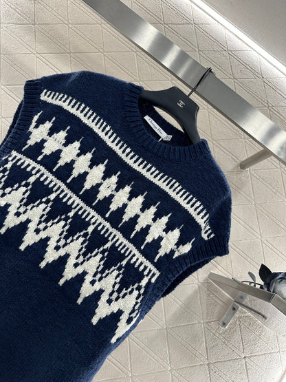 Jacquard knitted vest