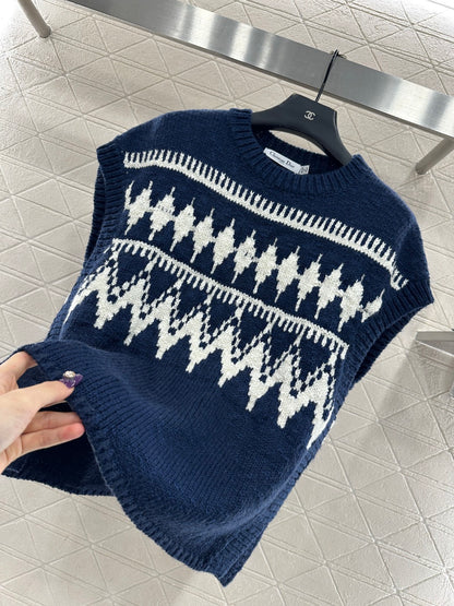 Jacquard knitted vest