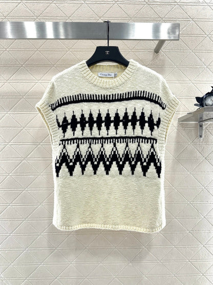 Jacquard knitted vest