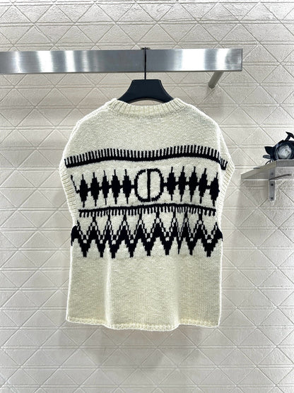 Jacquard knitted vest