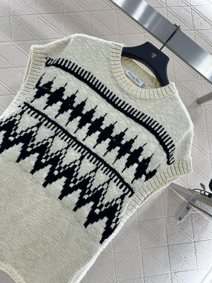 Jacquard knitted vest