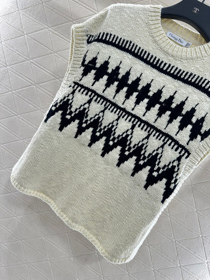 Jacquard knitted vest