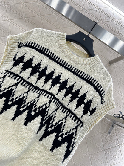 Jacquard knitted vest