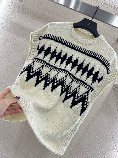Jacquard knitted vest