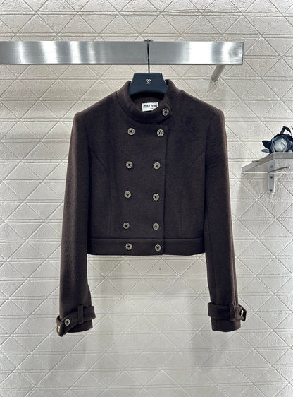 Stand up collar jacket and pants set