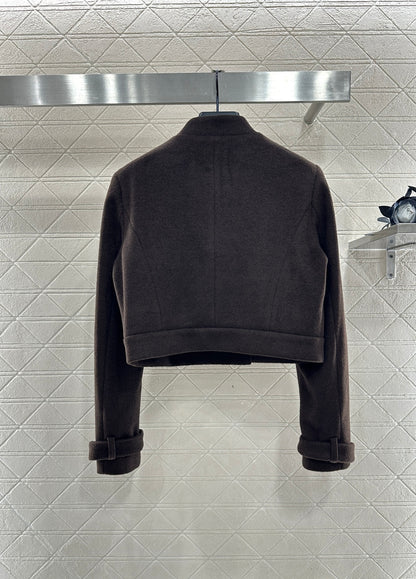 Stand up collar jacket and pants set