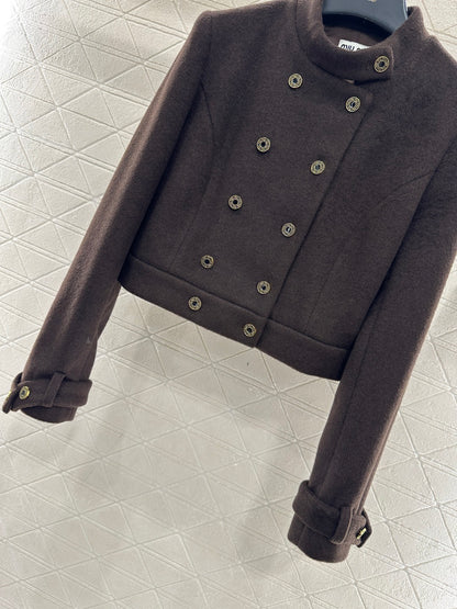 Stand up collar jacket and pants set