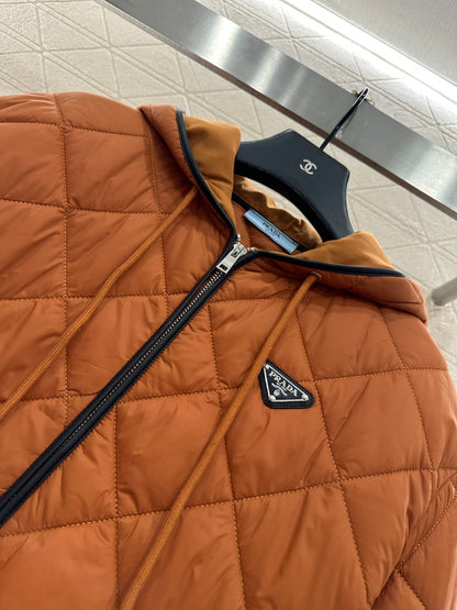 Collar pocket hooded cotton jacket