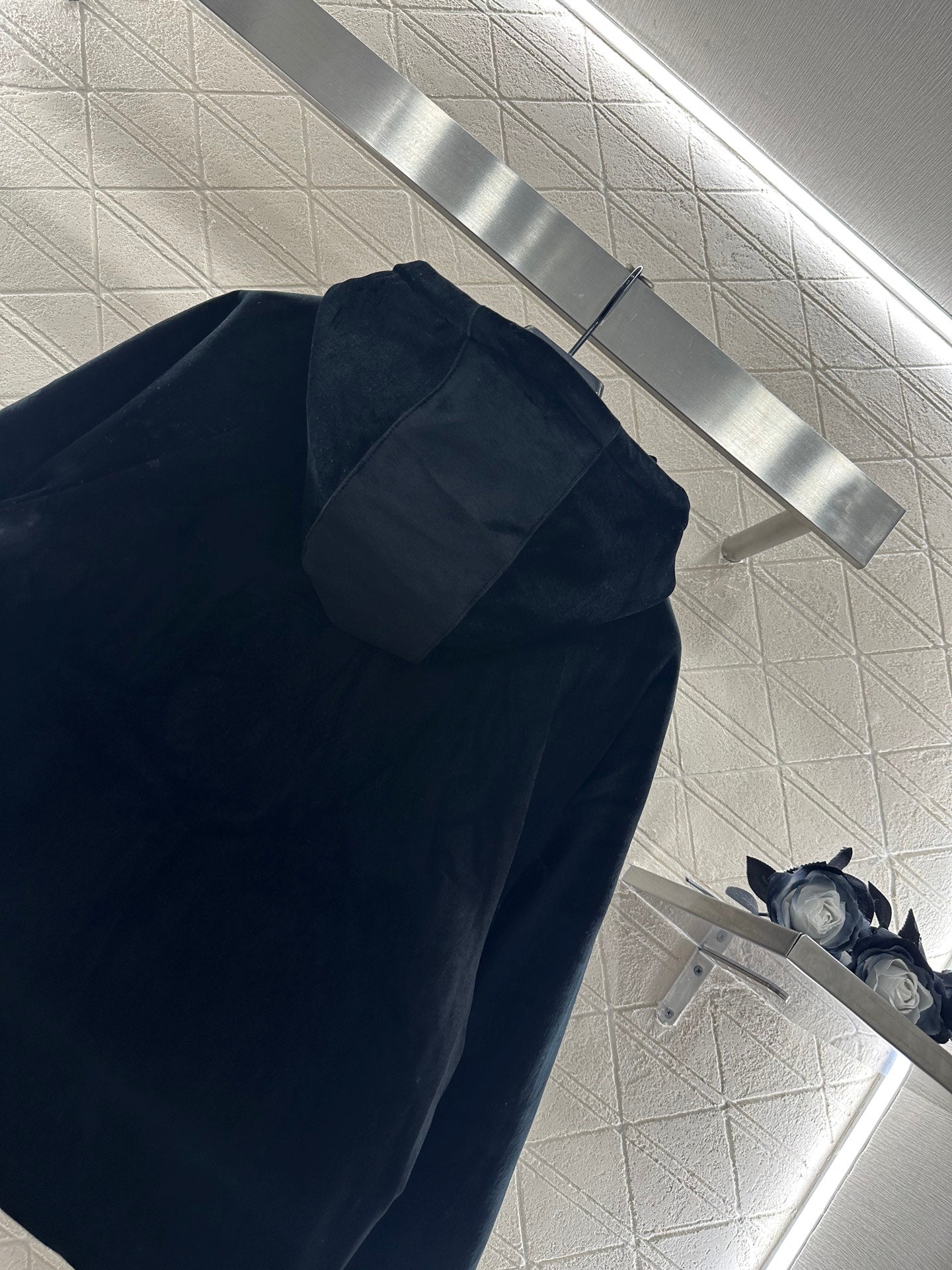 Hooded velvet cotton jacket