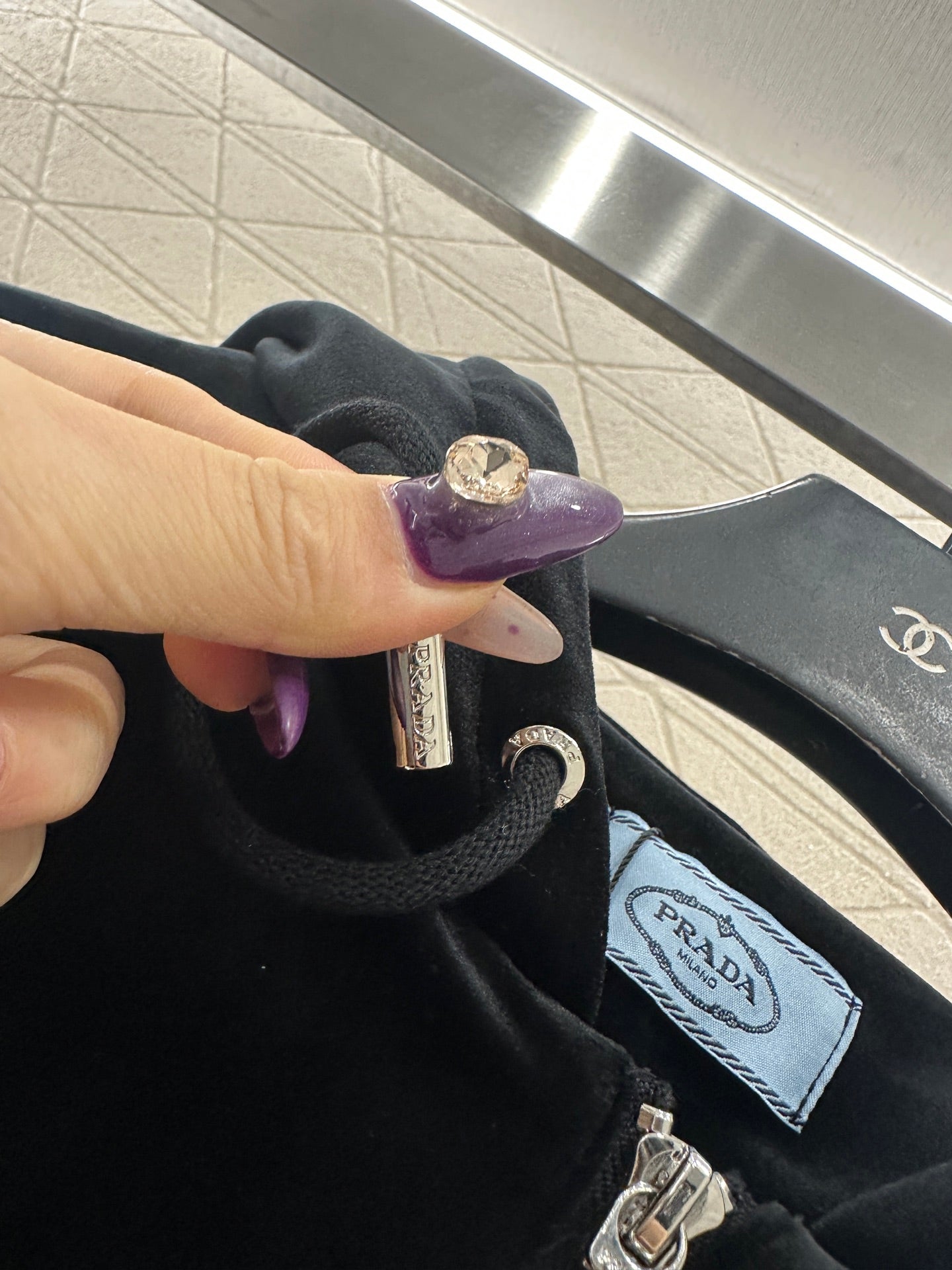 Hooded velvet cotton jacket