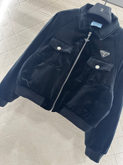 Flip Short Zipper Cotton Jacket