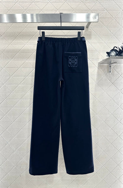 Side waistband straight leg pants