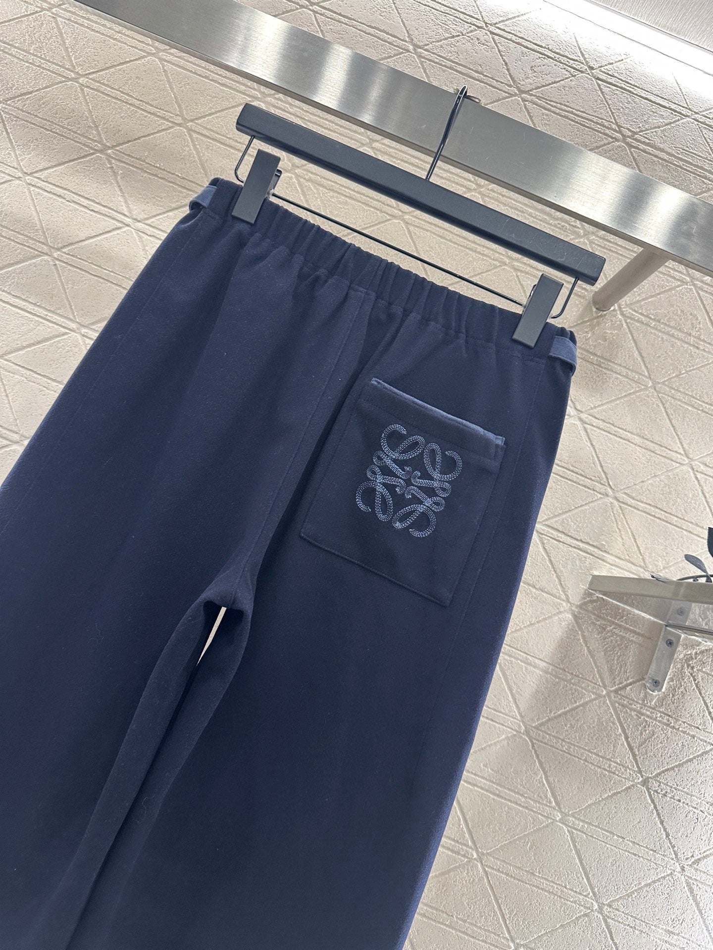 Side waistband straight leg pants