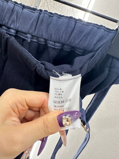 Side waistband straight leg pants