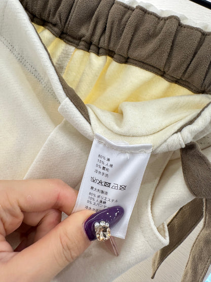 Side waistband straight leg pants