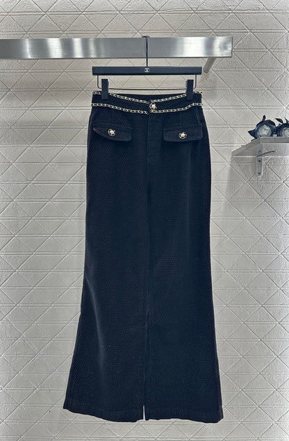 Belt Chain Wide Leg Pants