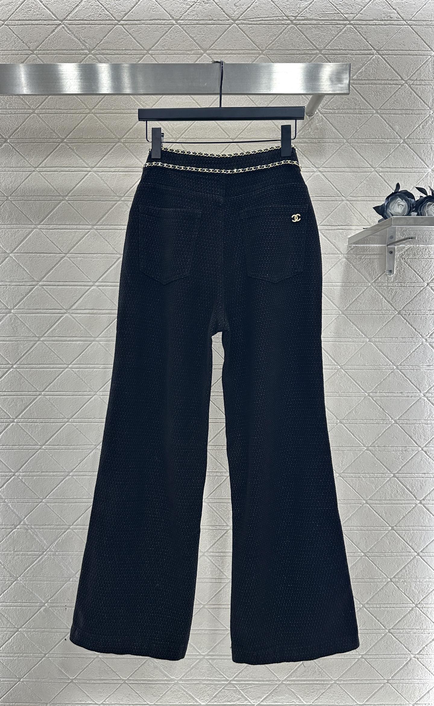 Belt Chain Wide Leg Pants