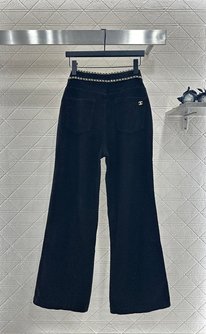 Belt Chain Wide Leg Pants
