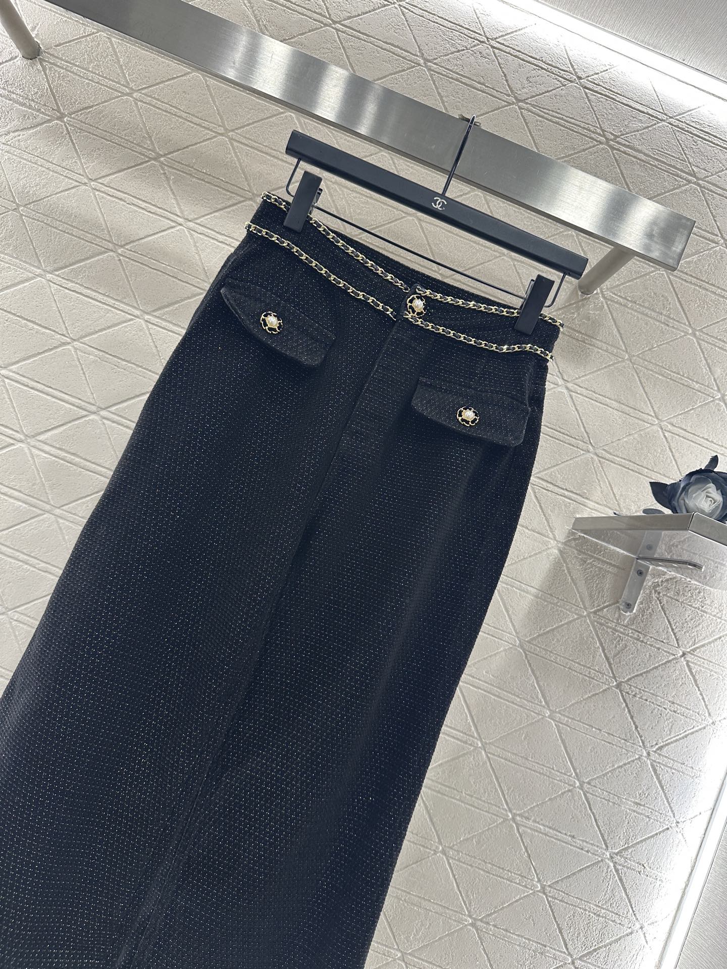Belt Chain Wide Leg Pants