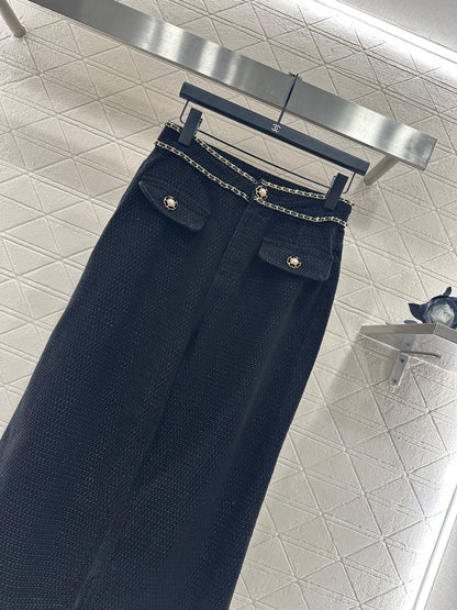 Belt Chain Wide Leg Pants