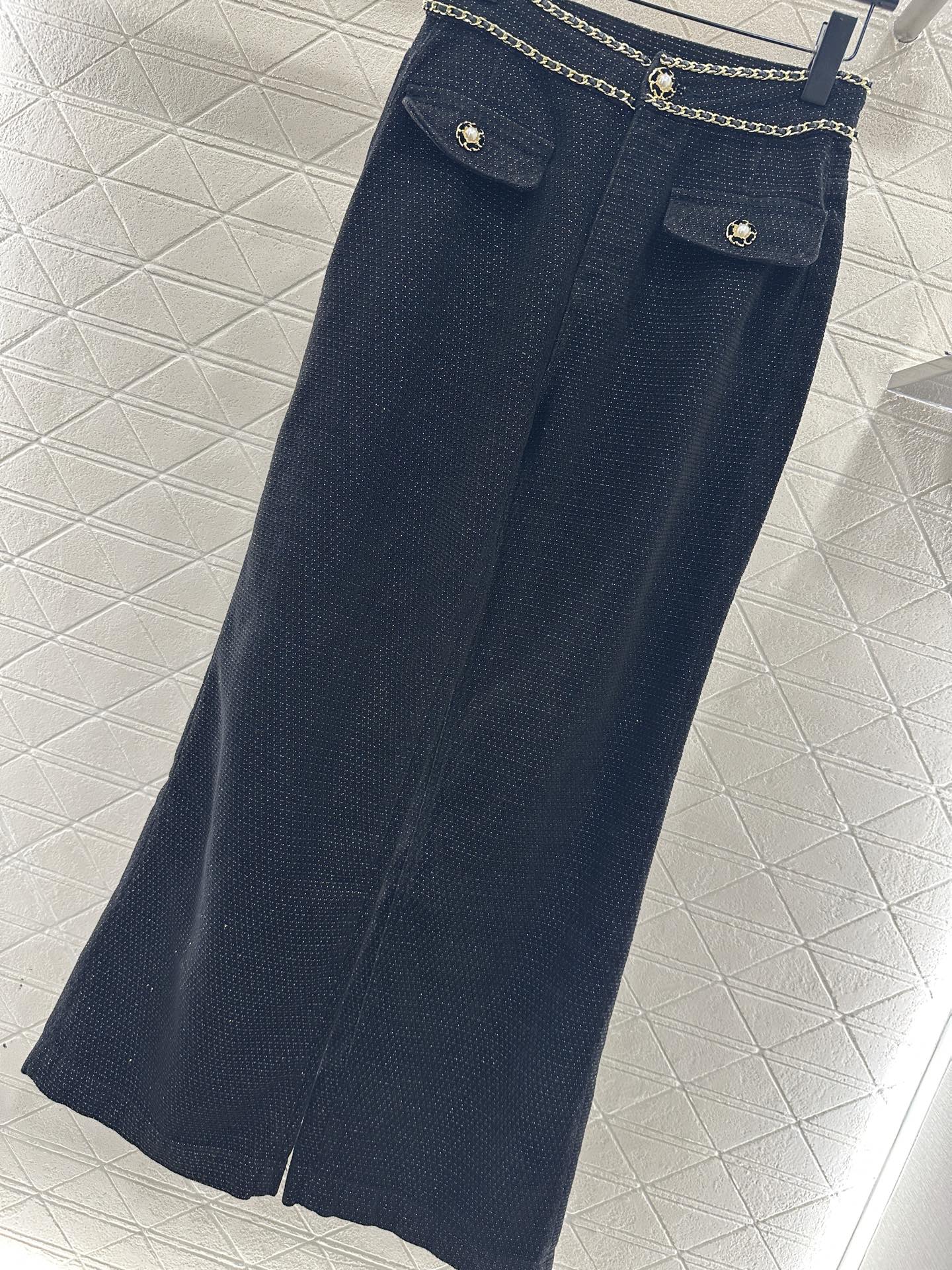 Belt Chain Wide Leg Pants