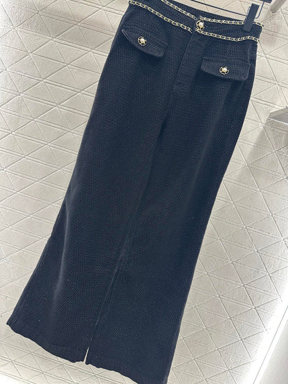 Belt Chain Wide Leg Pants