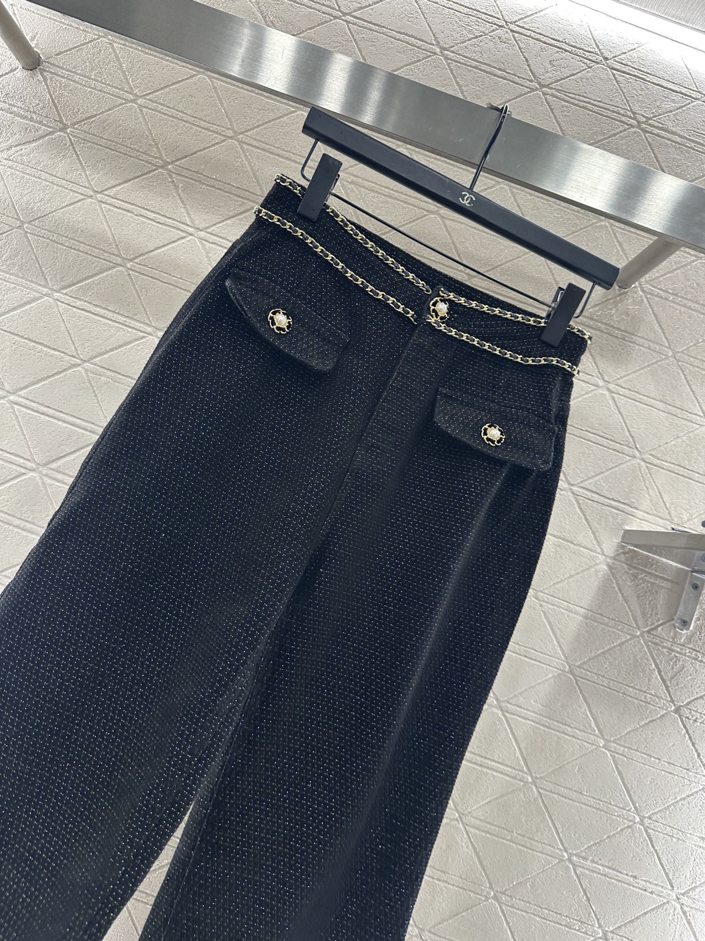 Belt Chain Wide Leg Pants