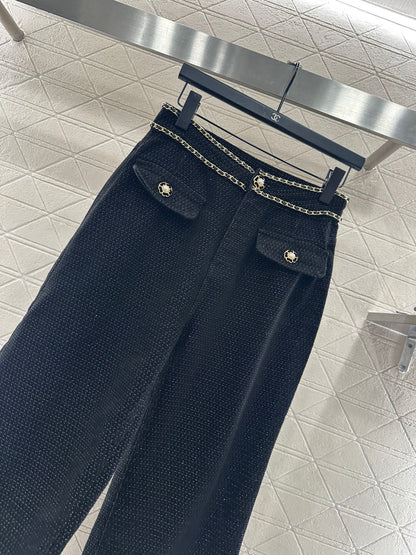 Belt Chain Wide Leg Pants