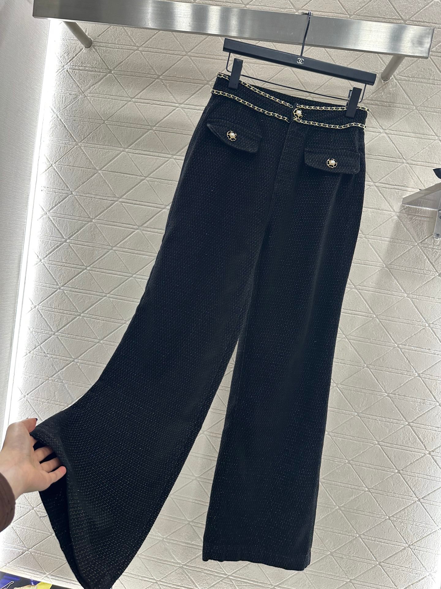 Belt Chain Wide Leg Pants