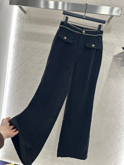 Belt Chain Wide Leg Pants