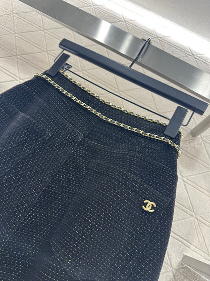 Belt Chain Wide Leg Pants