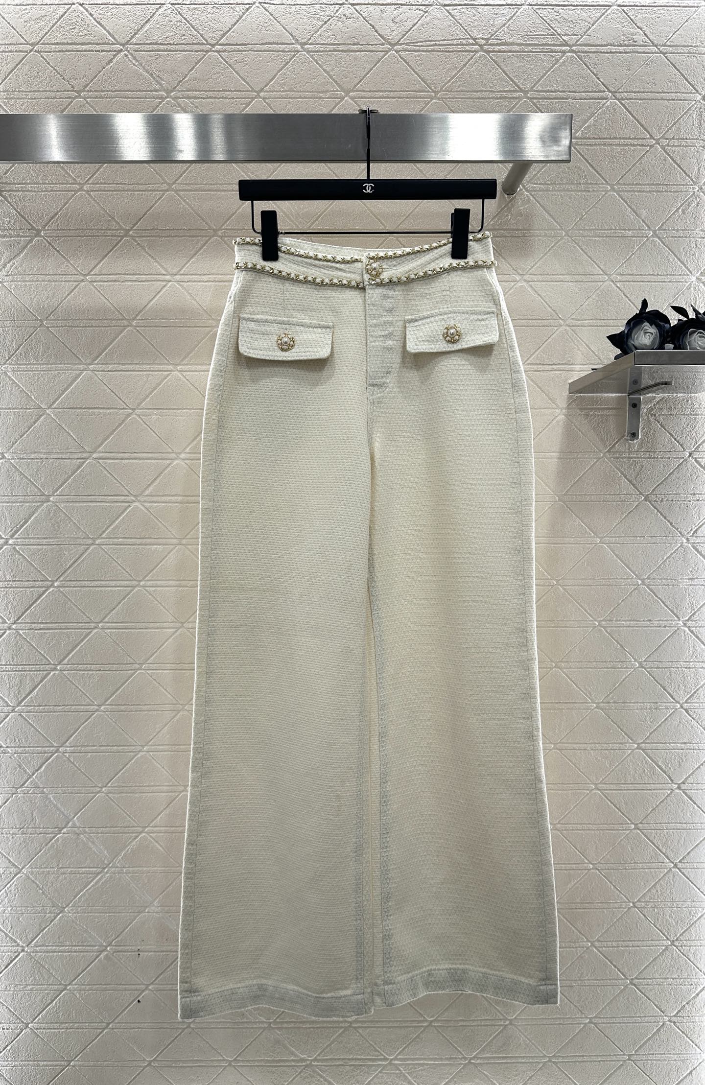 Belt Chain Wide Leg Pants