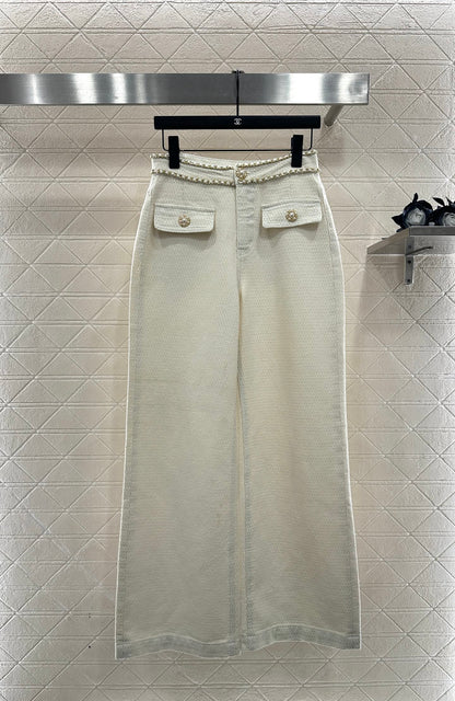 Belt Chain Wide Leg Pants