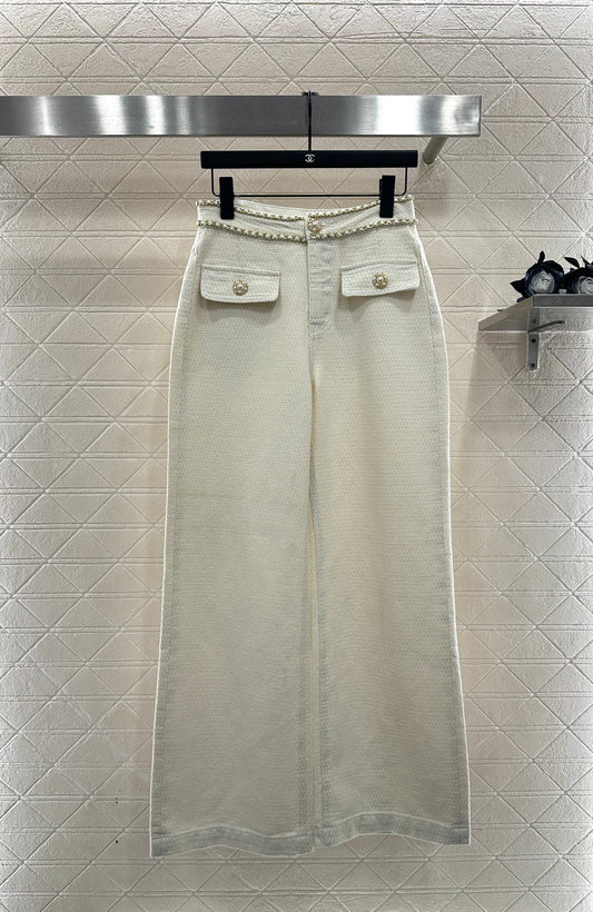 Belt Chain Wide Leg Pants
