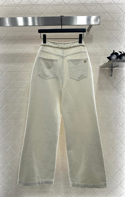Belt Chain Wide Leg Pants