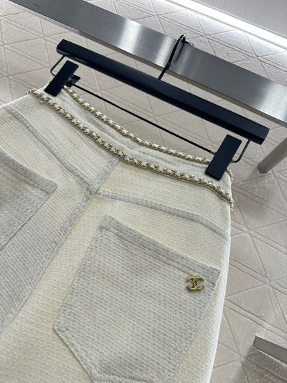 Belt Chain Wide Leg Pants