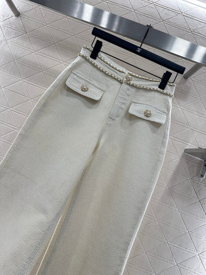 Belt Chain Wide Leg Pants