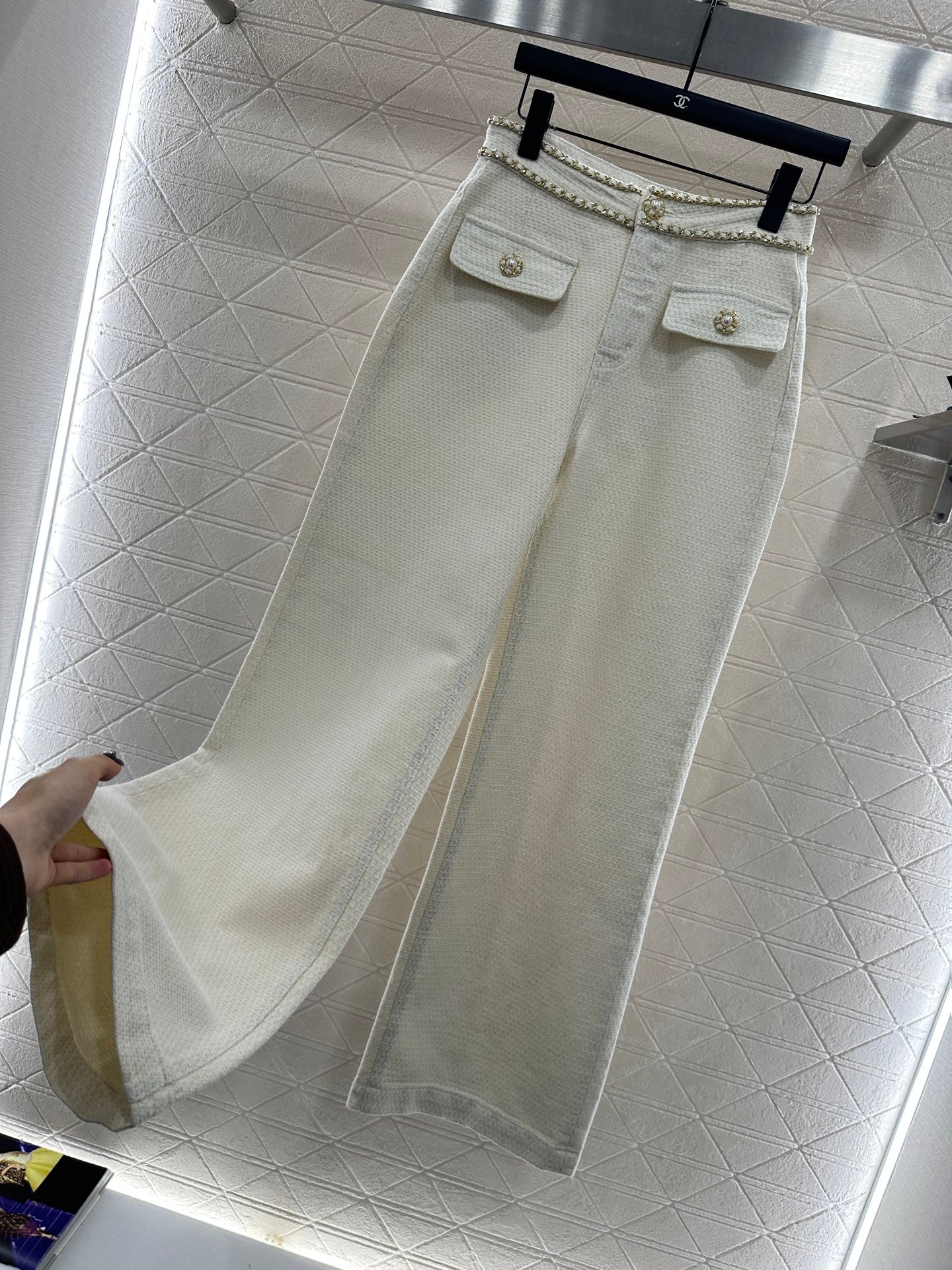 Belt Chain Wide Leg Pants