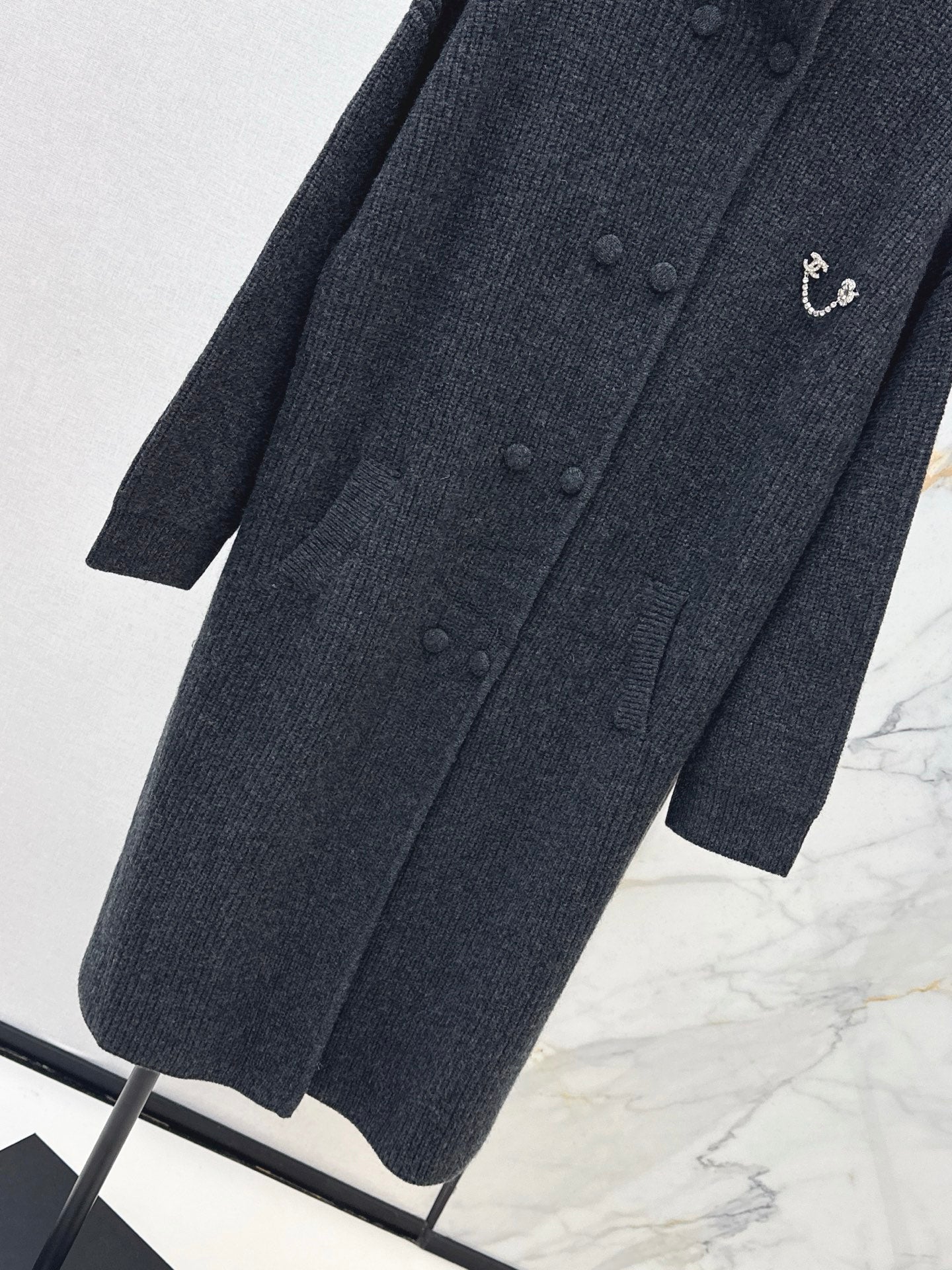 Lazy long knitted coat