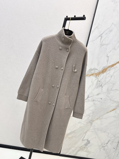 Lazy long knitted coat