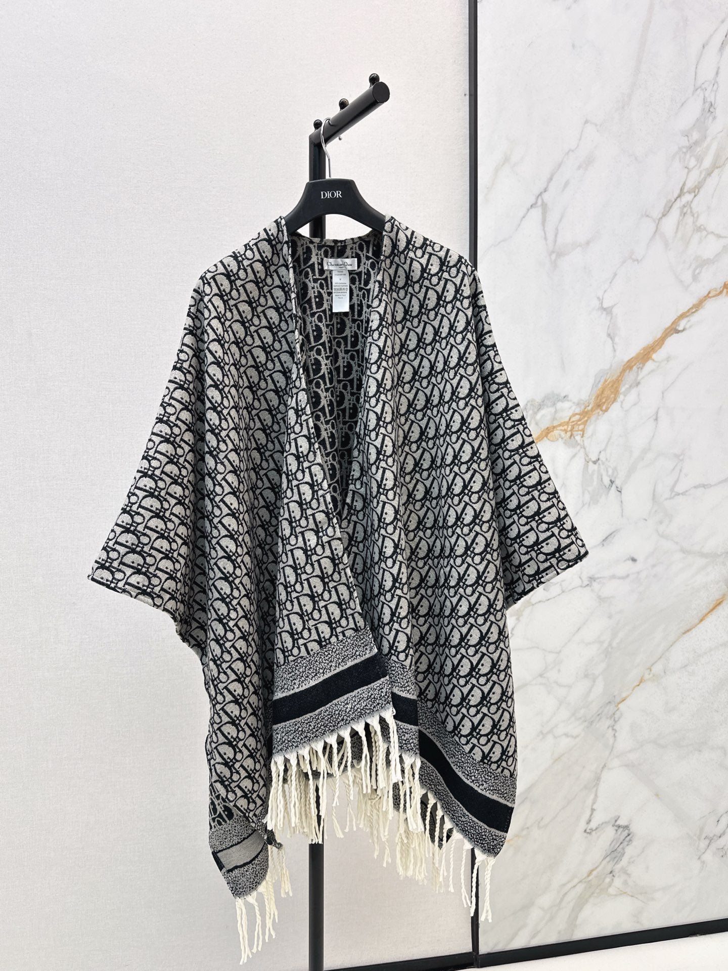 Floral pattern wool shawl scarf cape