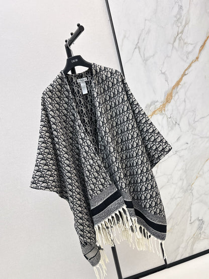 Floral pattern wool shawl scarf cape