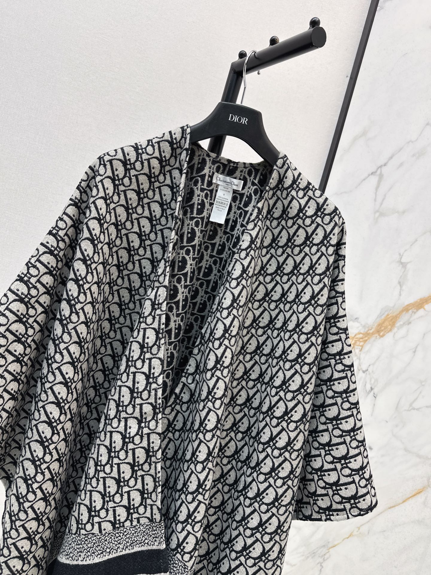 Floral pattern wool shawl scarf cape