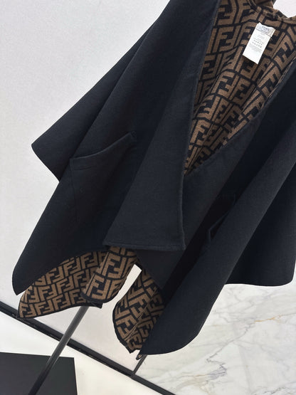 Classic Pattern Wool Cape