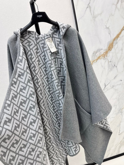 Classic Pattern Wool Cape