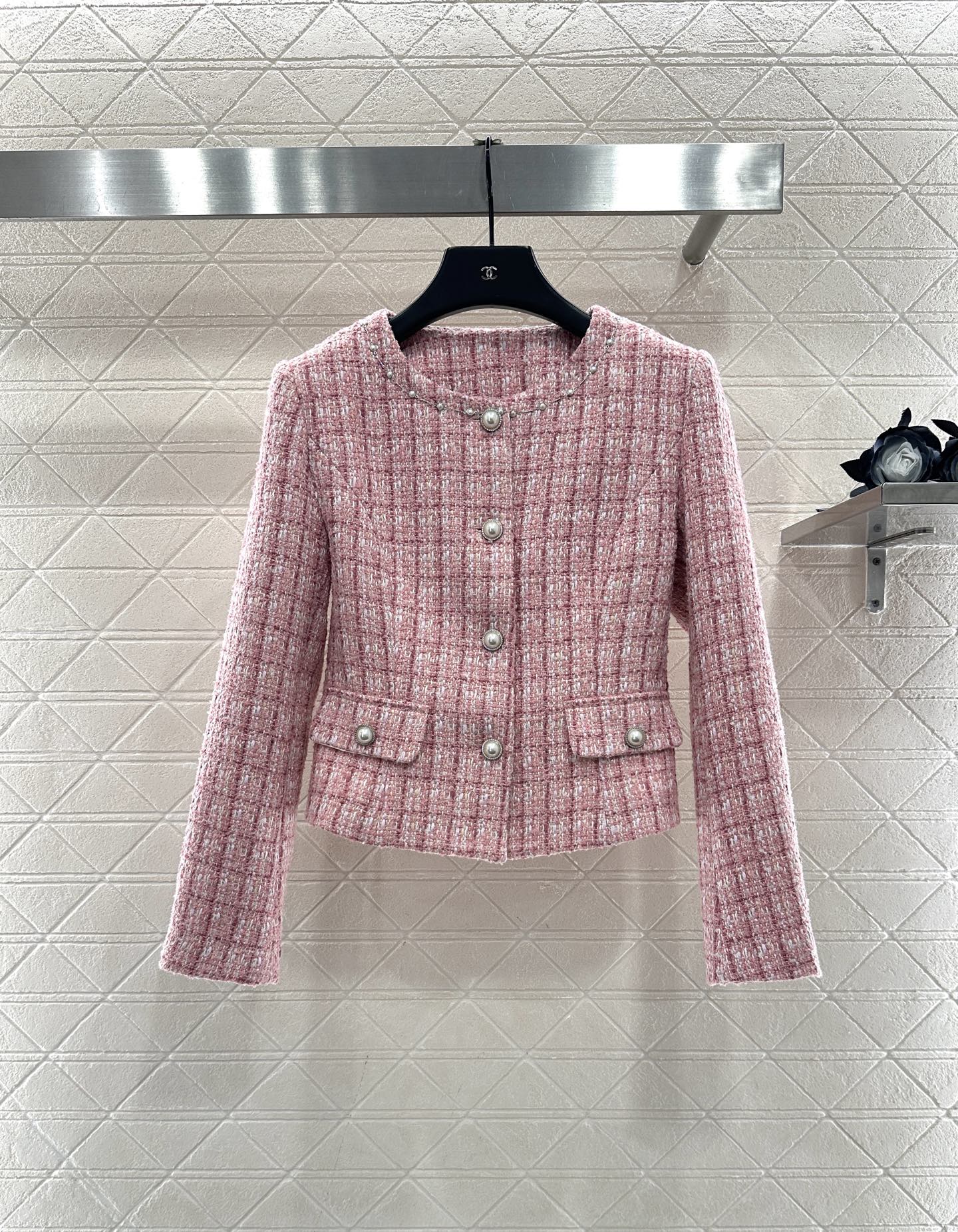 Round neck woven dress half skirt set